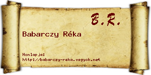 Babarczy Réka névjegykártya